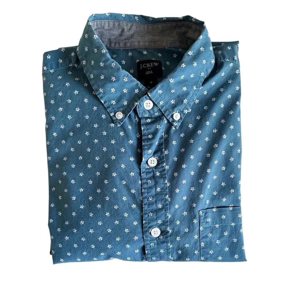 J.Crew Men's Floral Print‎ Button-Down Shirt Size M Long Sleeve 100% Cotton